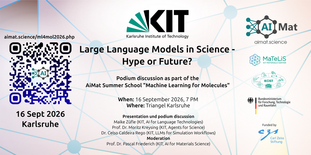 flyer for a podium discussion on AI's role in science at KIT, 16 Sept 2026, Triangel Karlsruhe