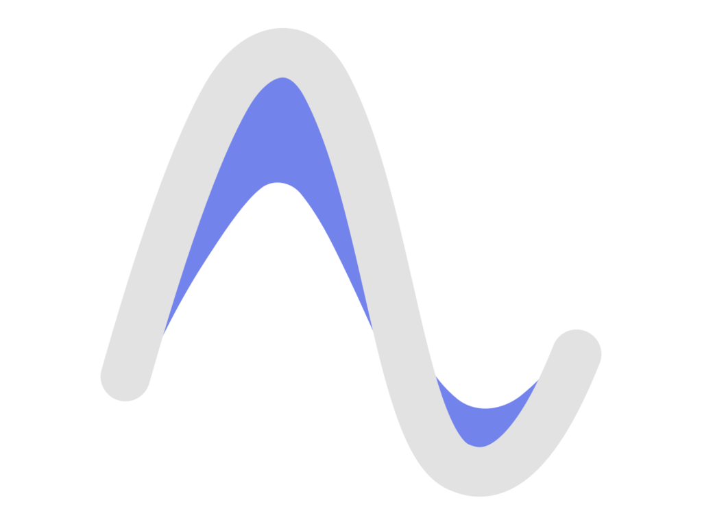 A stylized wave pattern with a blue and gray design..