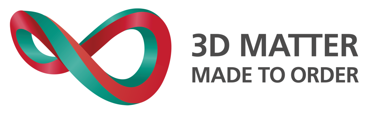 The 3DMM2O Logo: a red-and-green Mobius strip with the text "3D MATTER MADE TO ORDER".
